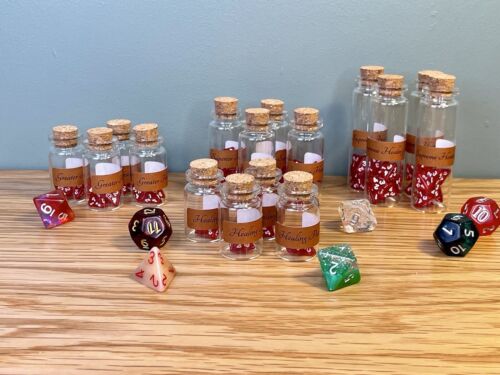 Dungeons and Dragons Healing Potions Dice - 4 Bottle Sets