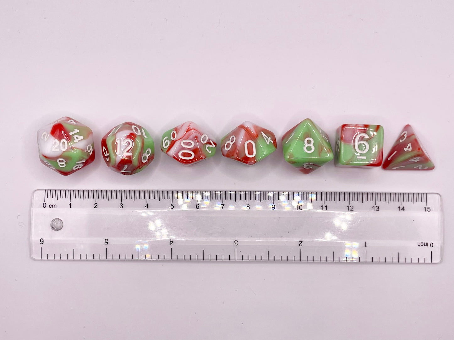 Pastel Christmas Red, Green and White Acrylic Polyset