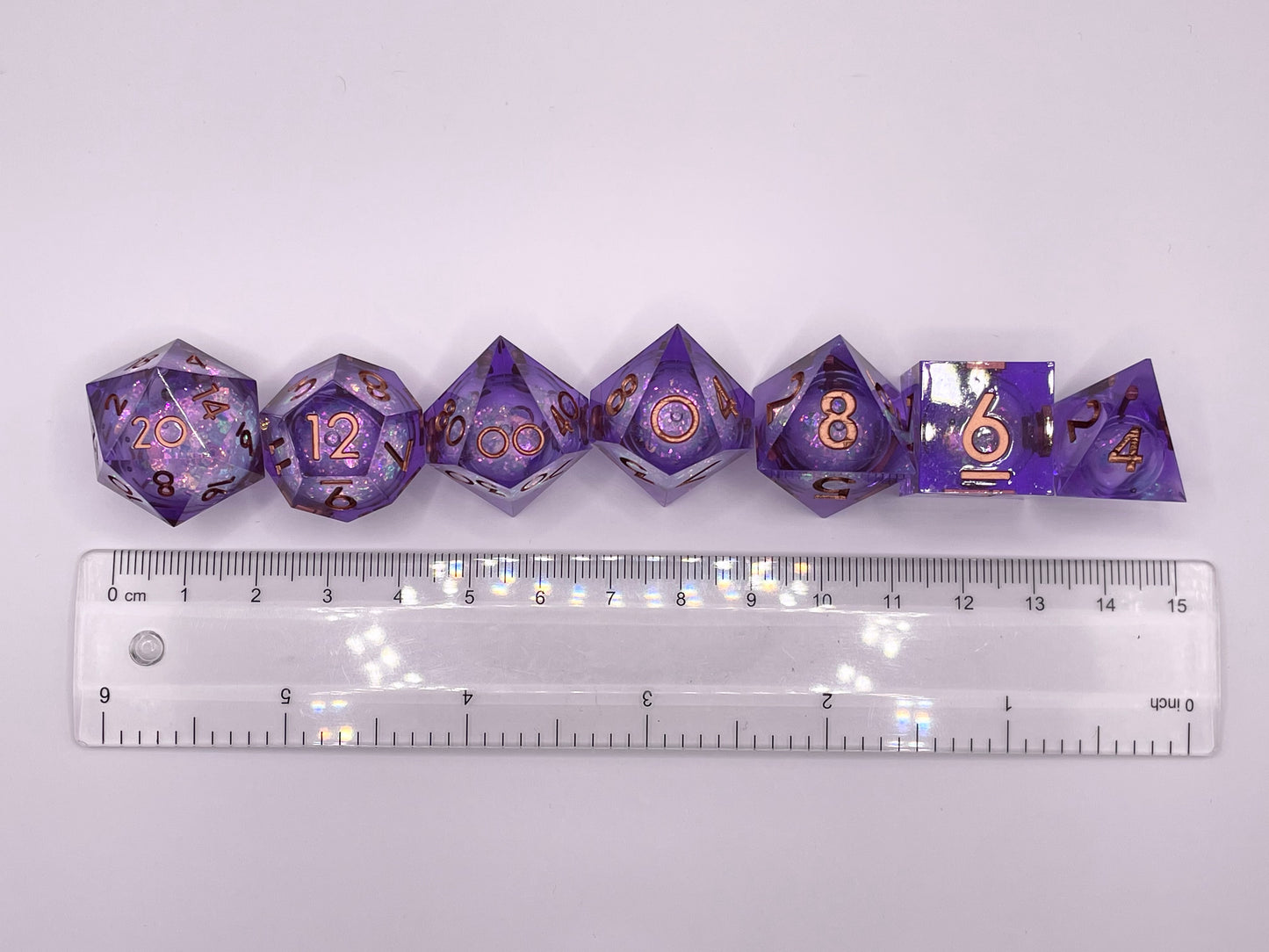 Sharp Edge Liquid Core Purple Glitter Polyset