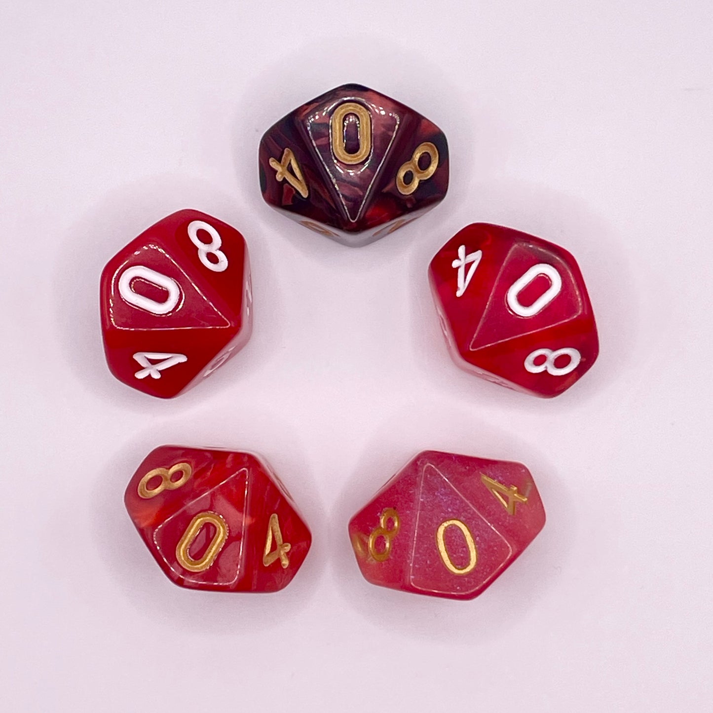 Sanguine Savagery Mixed Acrylic d10 Dice Booster Set