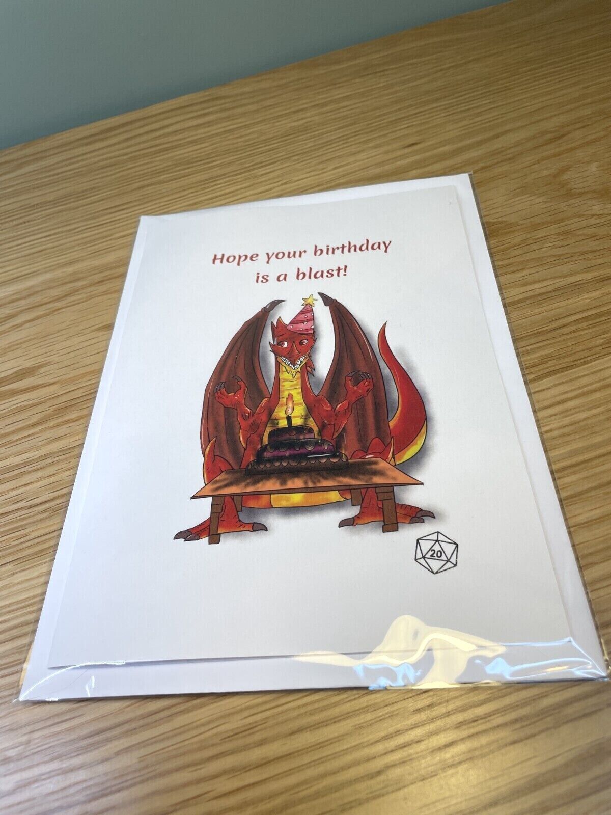 Handmade Birthday Card - Hope Your Birthday Is A Blast! - Dragon Card