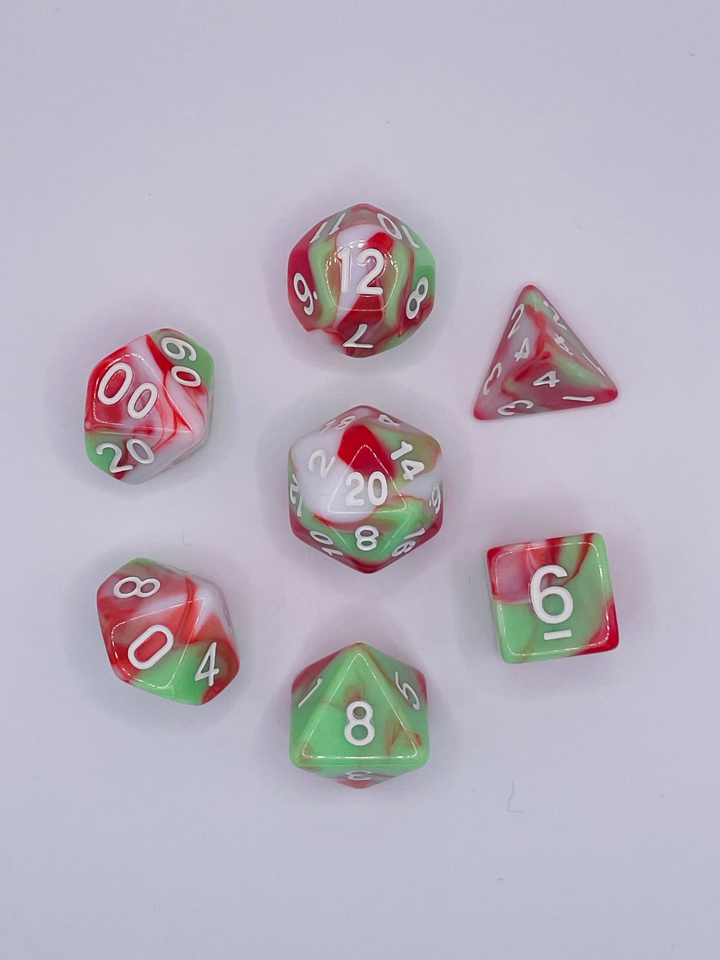 Pastel Christmas Red, Green and White Acrylic Polyset