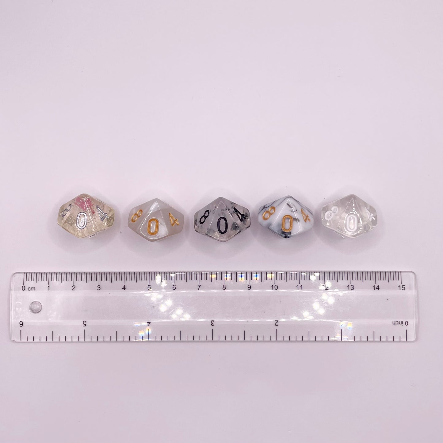 Sumptuous Snow Mixed Acrylic d10 Dice Booster Set