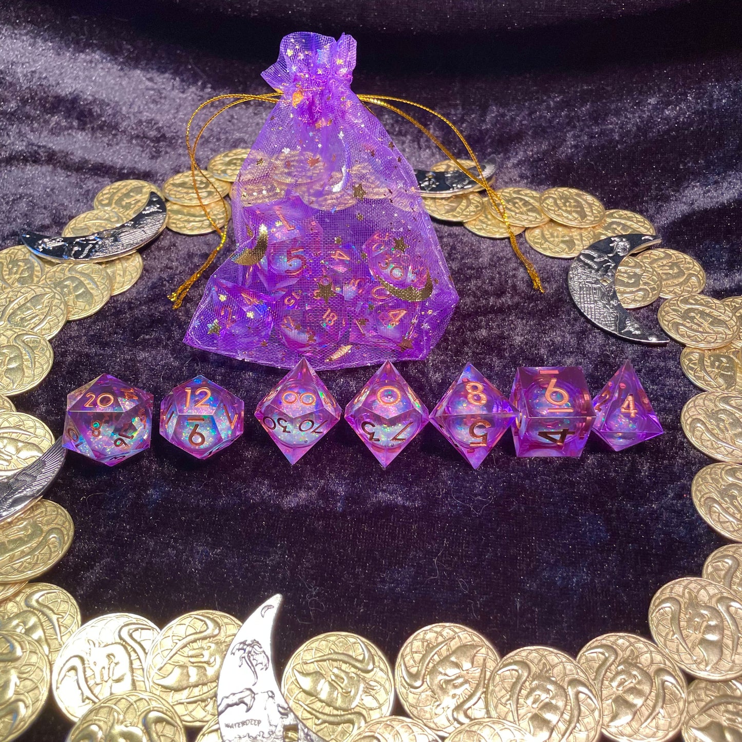 Sharp Edge Liquid Core Purple Glitter Polyset