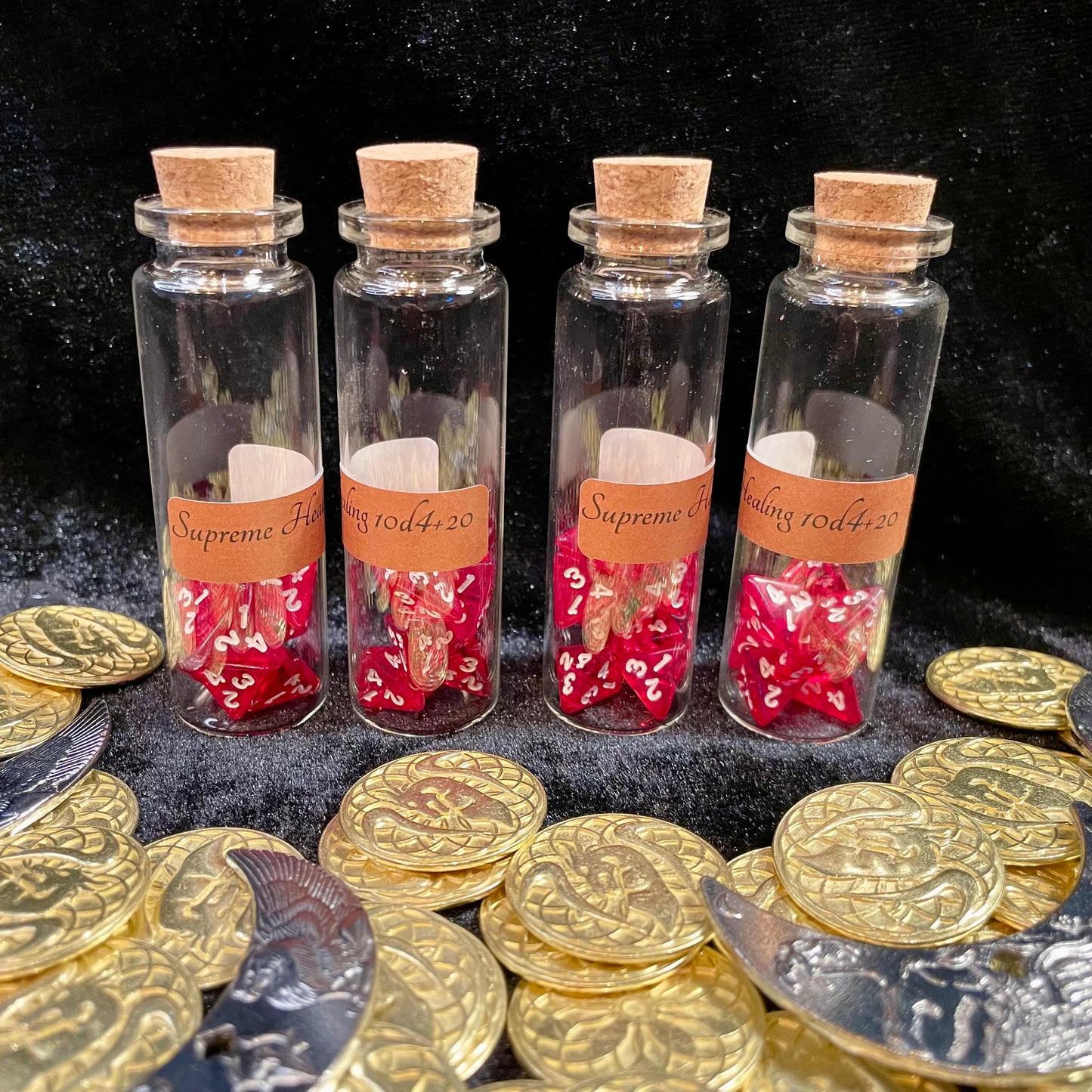 Dungeons and Dragons Healing Potions Dice - 4 Bottle Sets