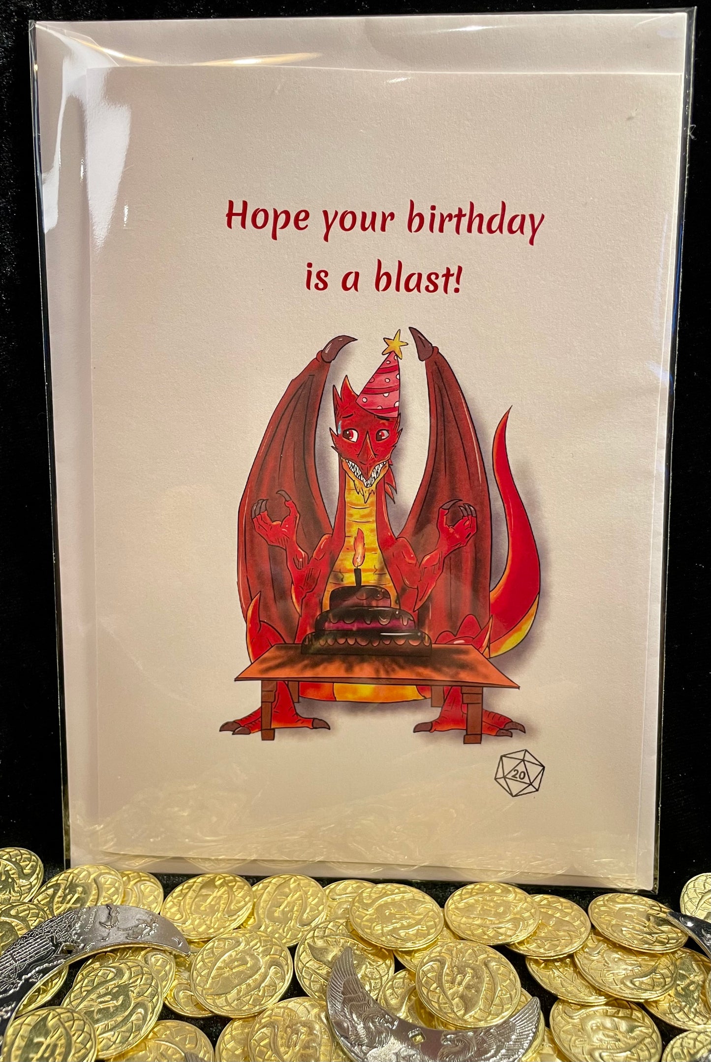 Handmade Birthday Card - Hope Your Birthday Is A Blast! - Dragon Card