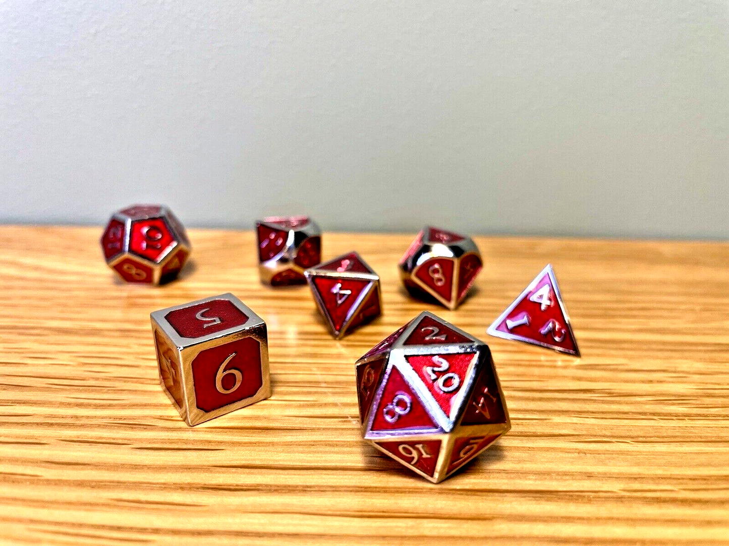 Ruby Red and Silver Metal Polyset