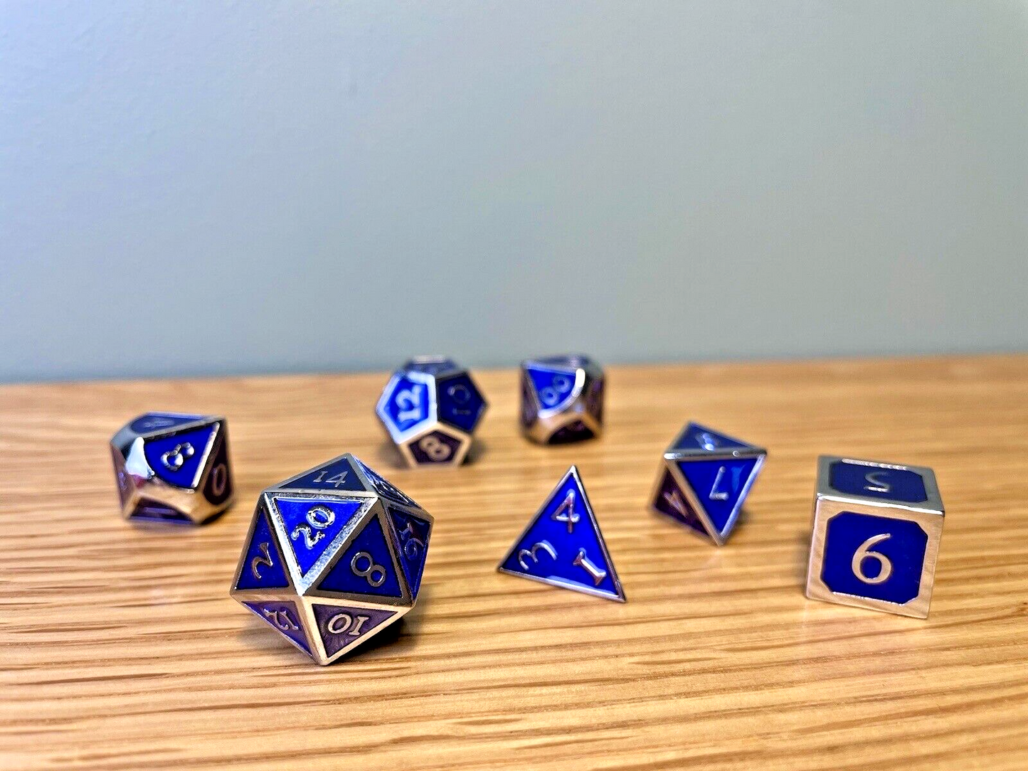 Sapphire Blue and Silver Metal Polyset