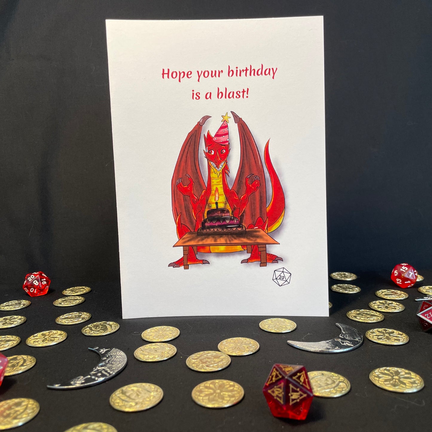 Handmade Birthday Card - Hope Your Birthday Is A Blast! - Dragon Card