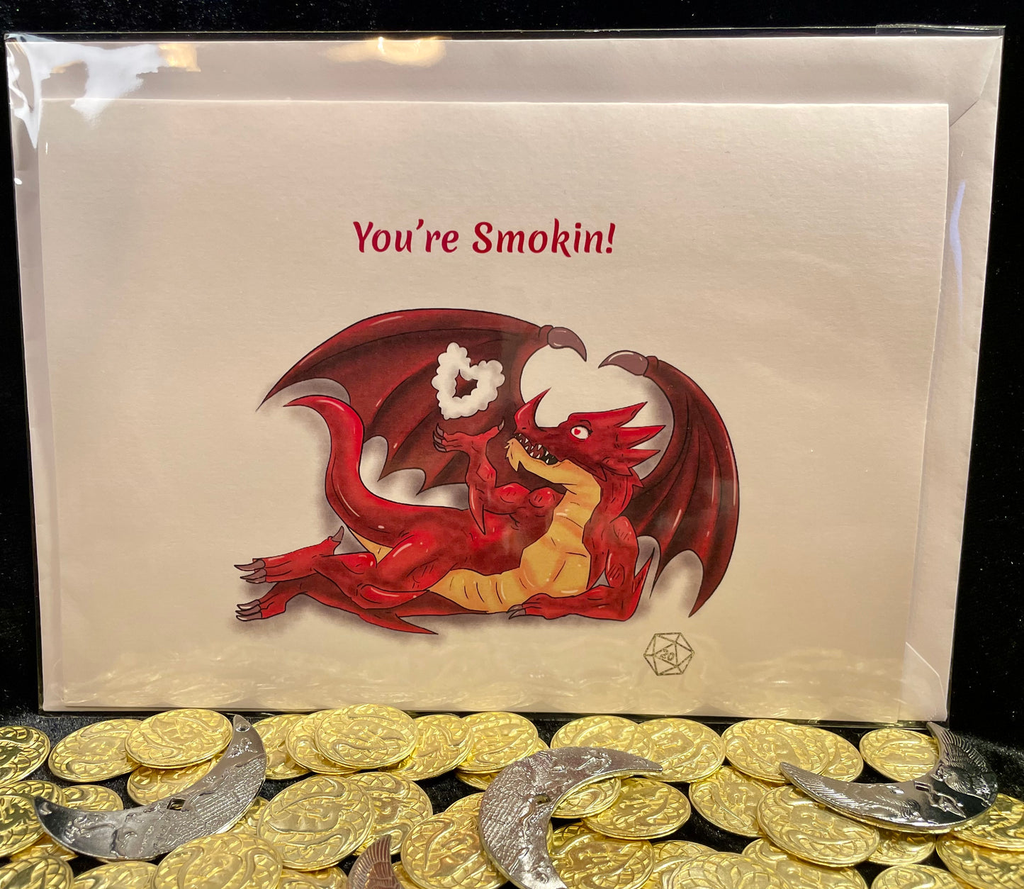 Handmade Valentine's or Anniversary Card - You're Smokin! - Dragon Card