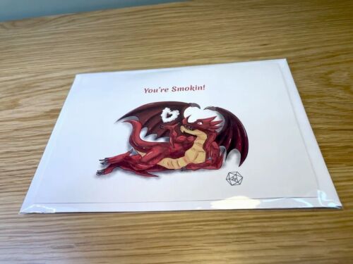 Handmade Valentine's or Anniversary Card - You're Smokin! - Dragon Card