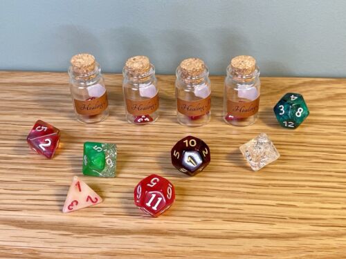Dungeons and Dragons Healing Potions Dice - 4 Bottle Sets