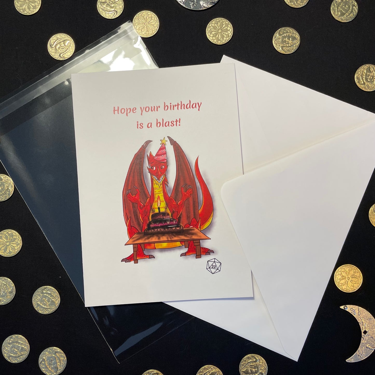 Handmade Birthday Card - Hope Your Birthday Is A Blast! - Dragon Card