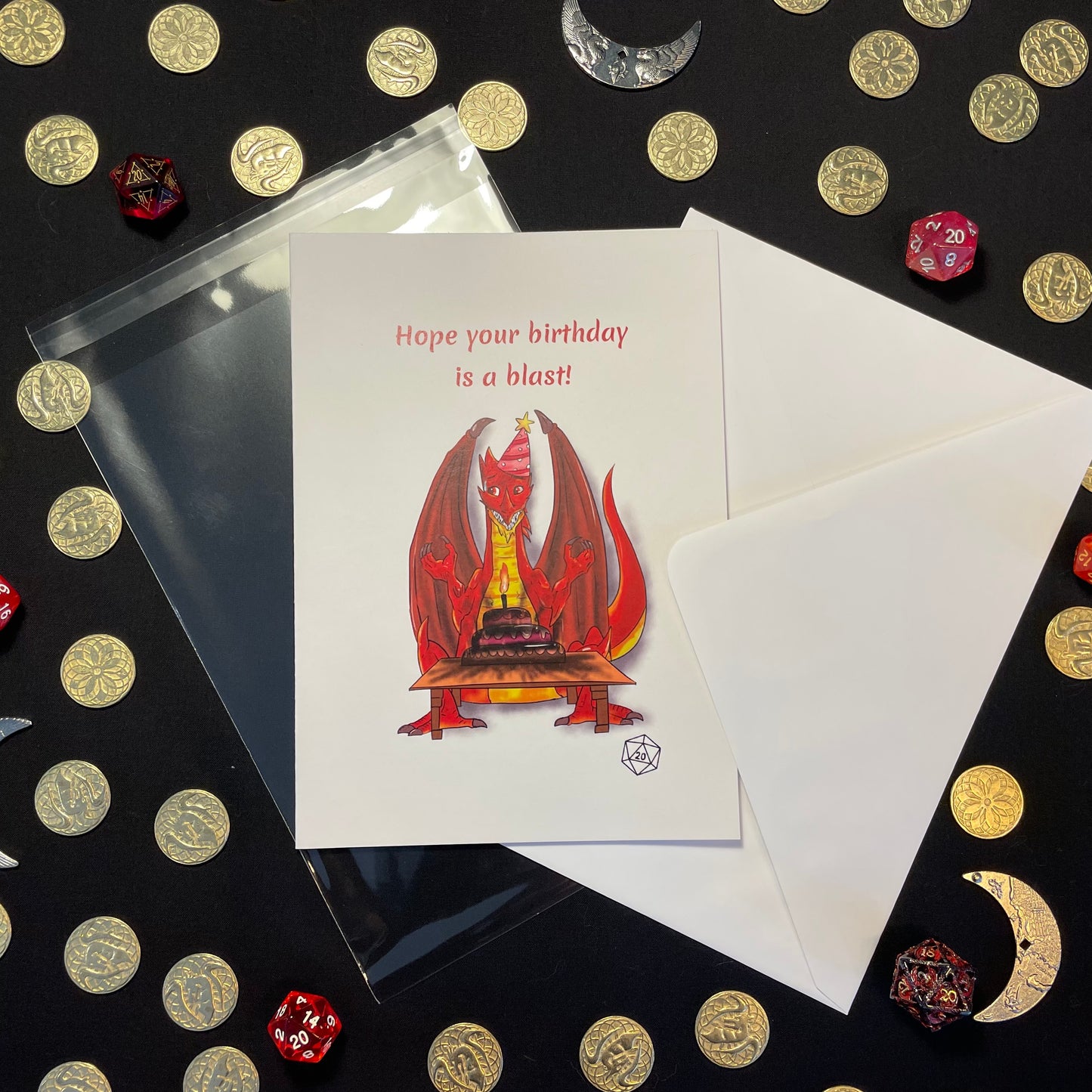 Handmade Birthday Card - Hope Your Birthday Is A Blast! - Dragon Card