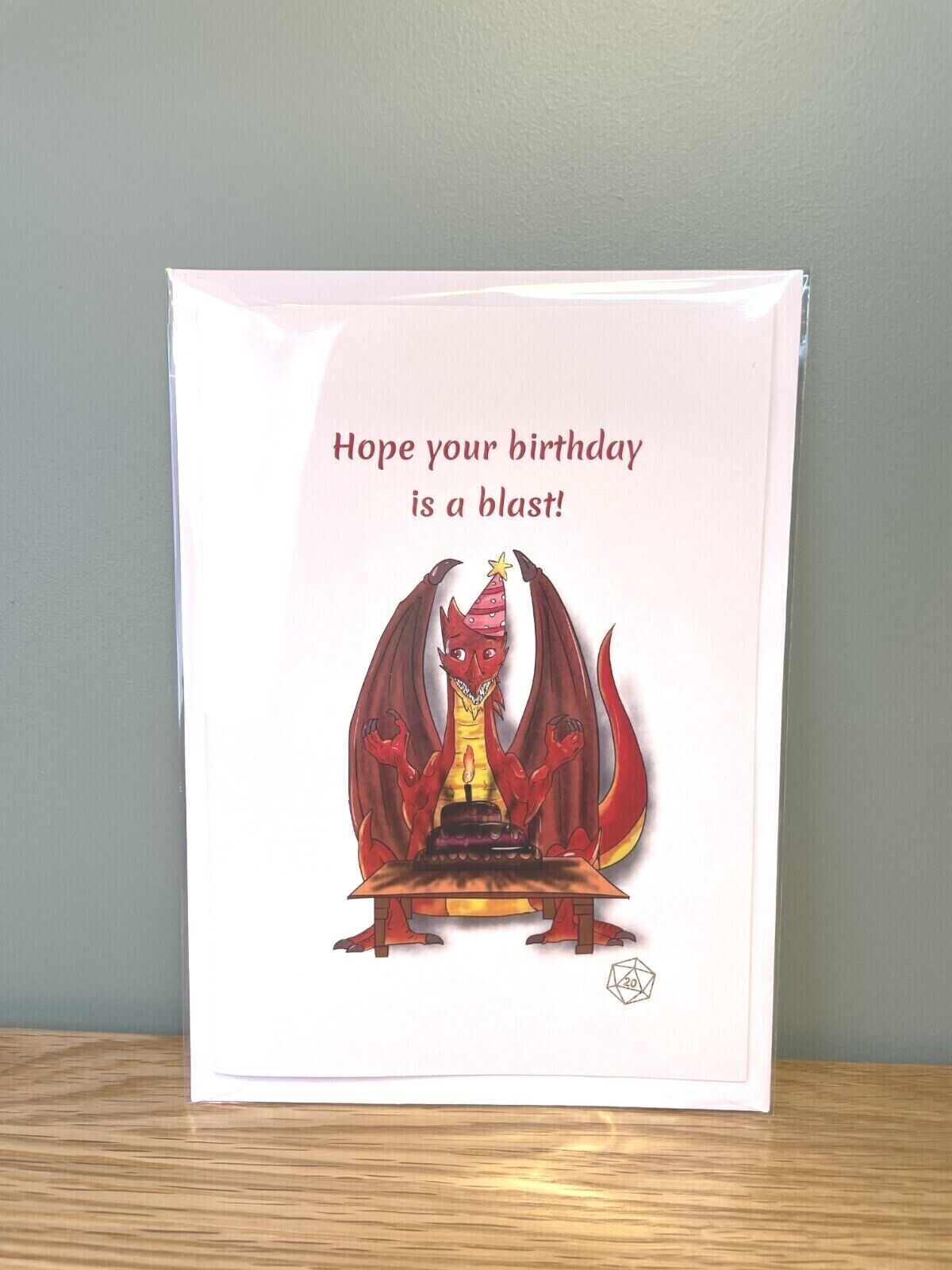 Handmade Birthday Card - Hope Your Birthday Is A Blast! - Dragon Card