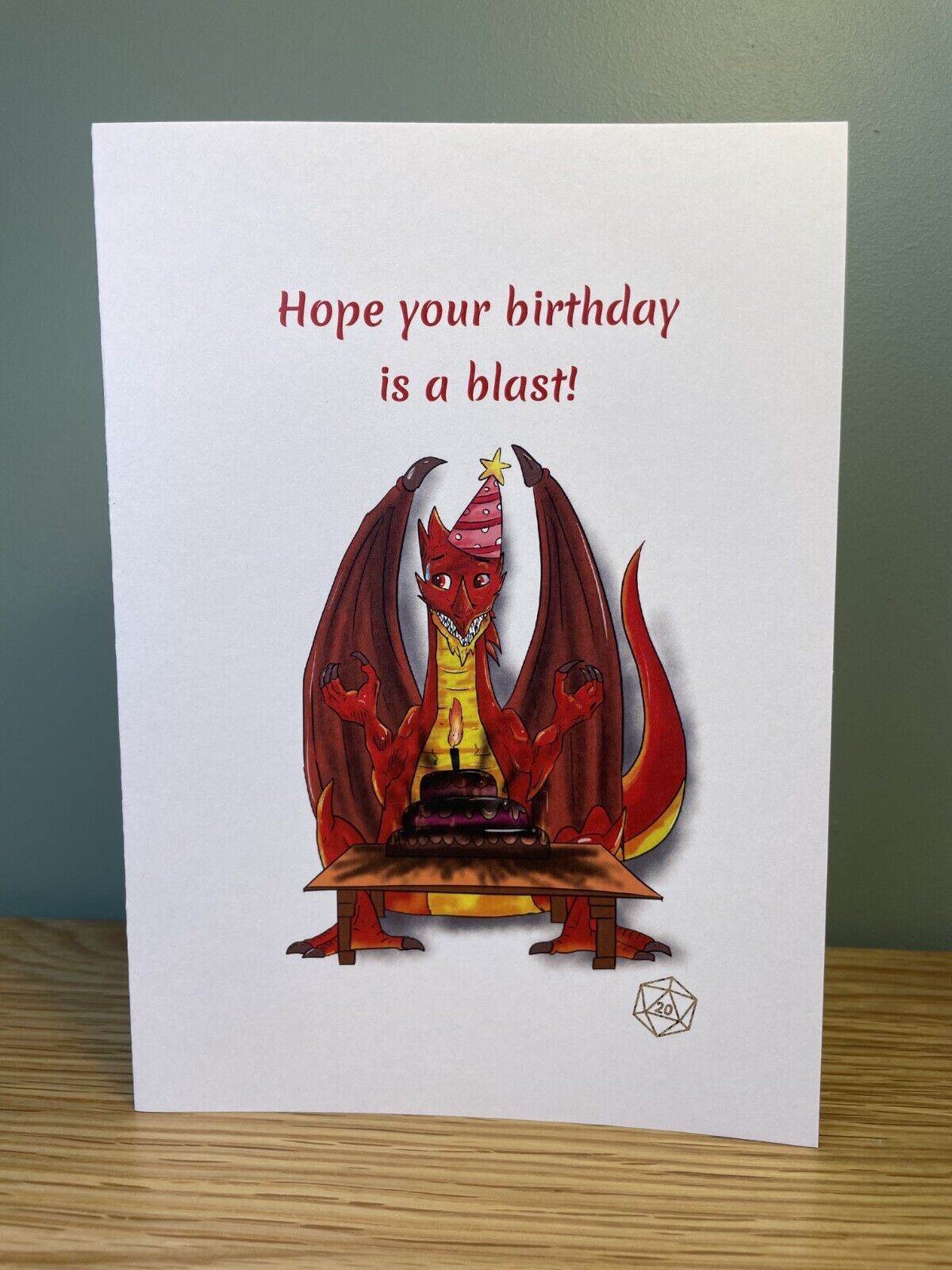 Handmade Birthday Card - Hope Your Birthday Is A Blast! - Dragon Card