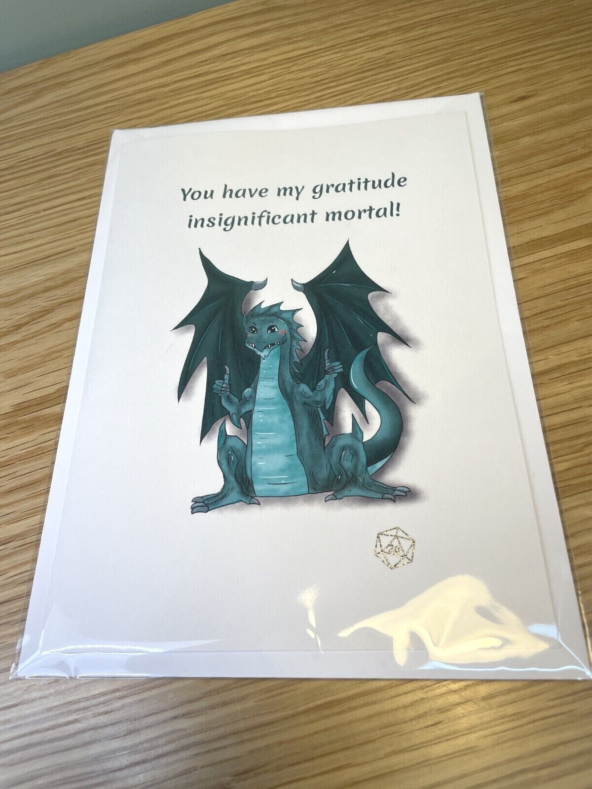 Handmade Thank You Card - You Have My Gratitude - Dragon Card