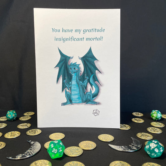 Handmade Thank You Card - You Have My Gratitude - Dragon Card