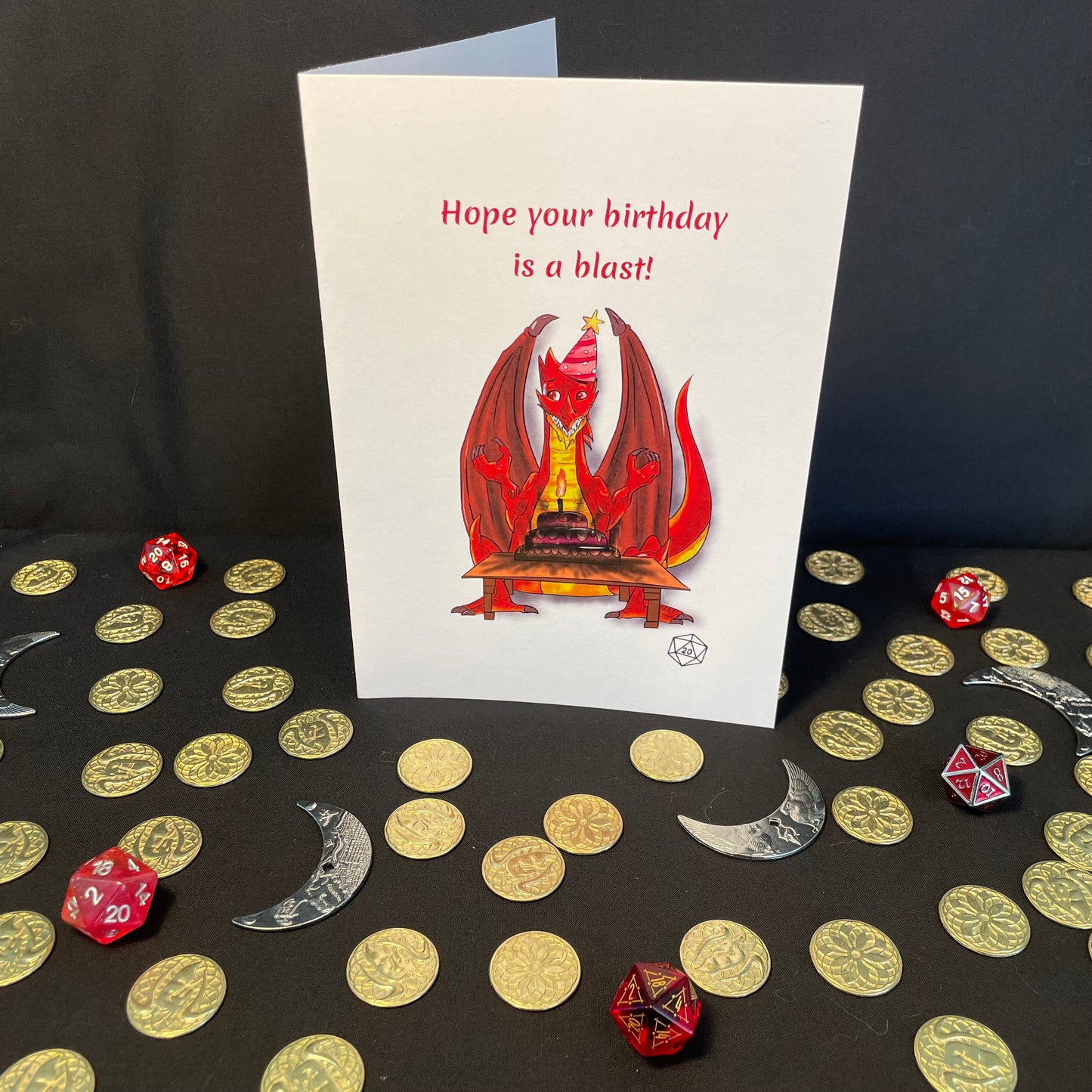 Handmade Birthday Card - Hope Your Birthday Is A Blast! - Dragon Card