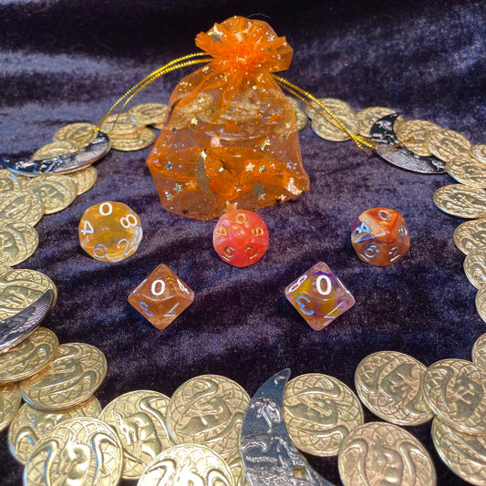 Golden Rolling Mixed Acrylic d10 Dice Booster Set