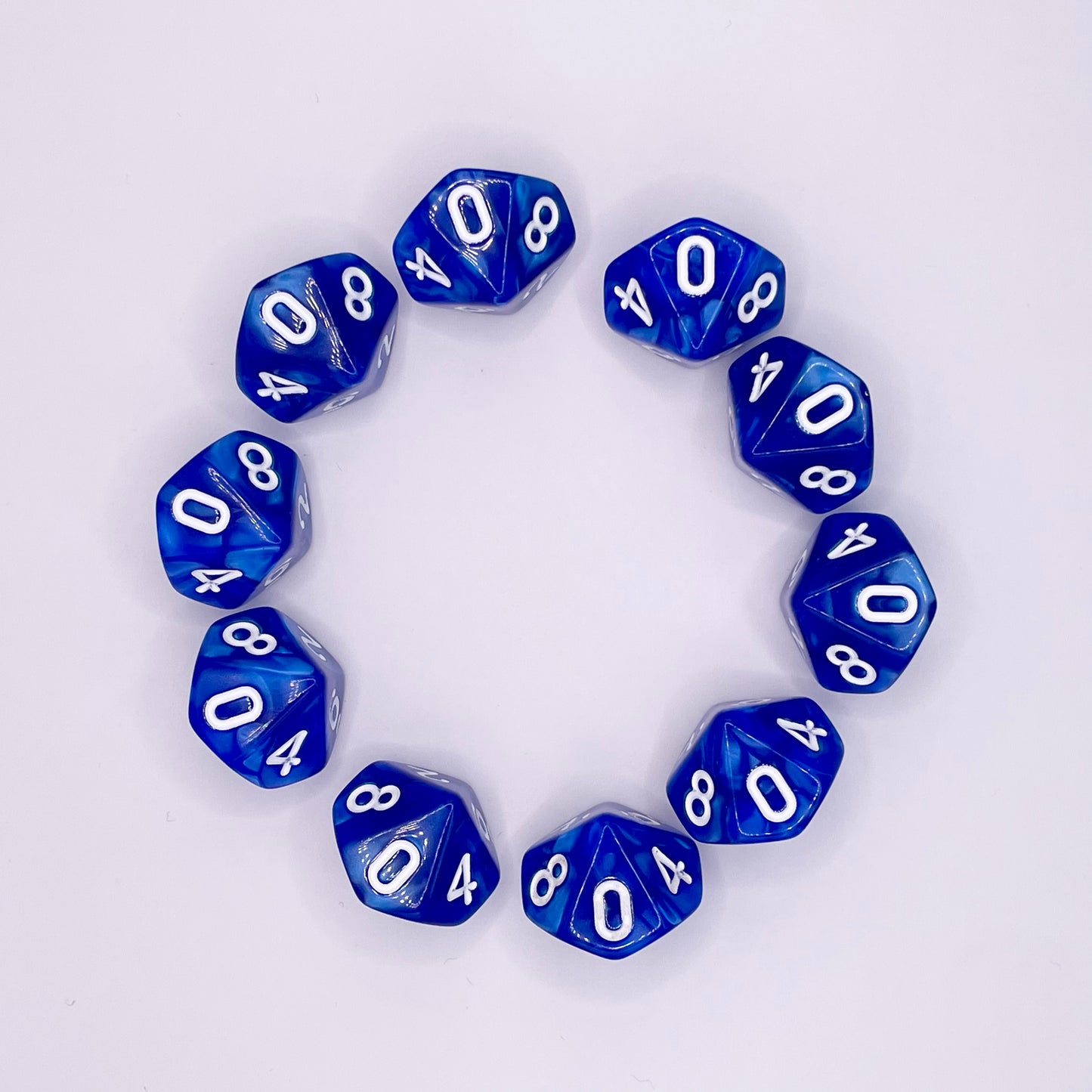 10 Piece Blue Shimmer Acrylic d10 Set