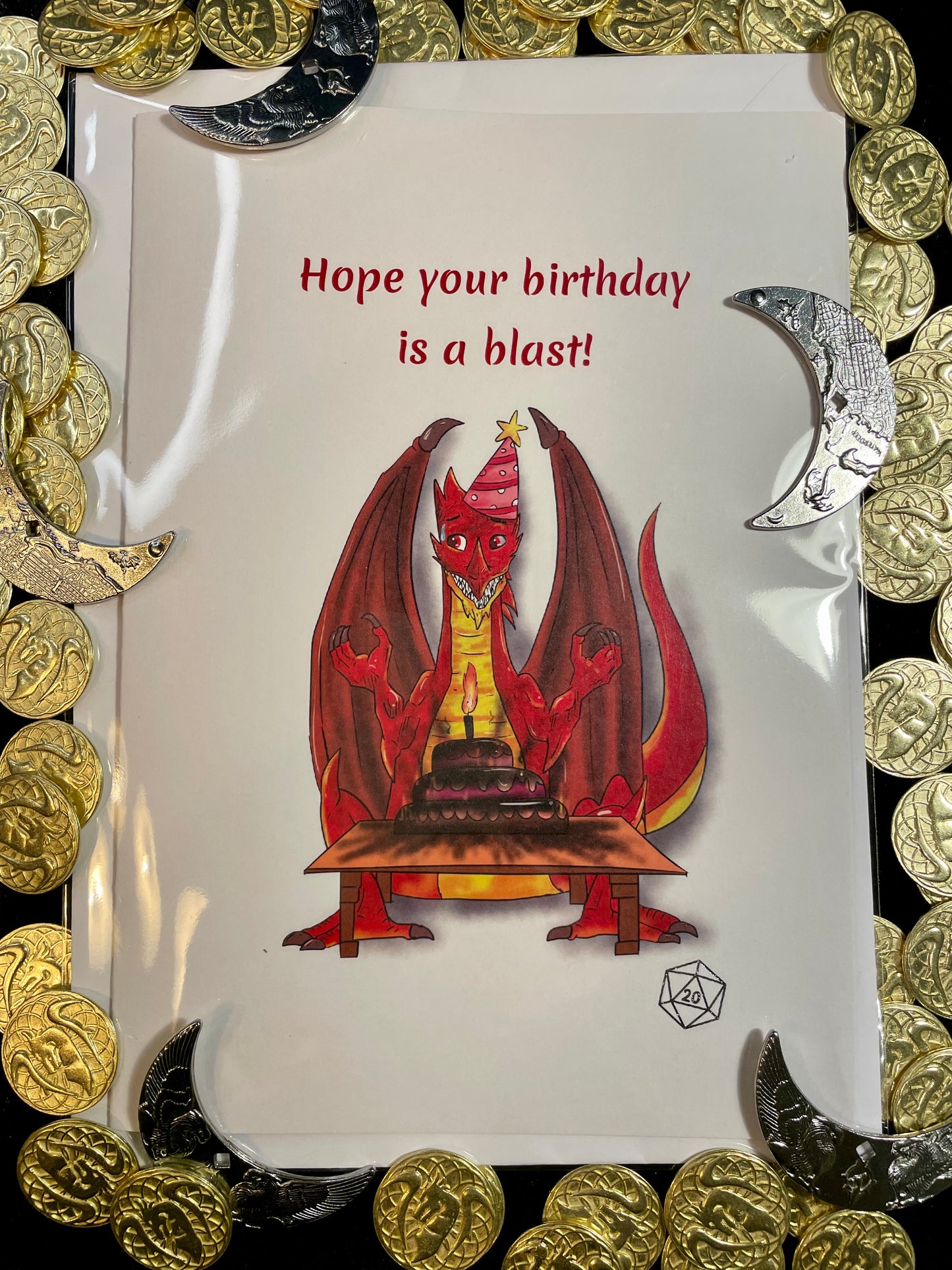 Handmade Birthday Card - Hope Your Birthday Is A Blast! - Dragon Card