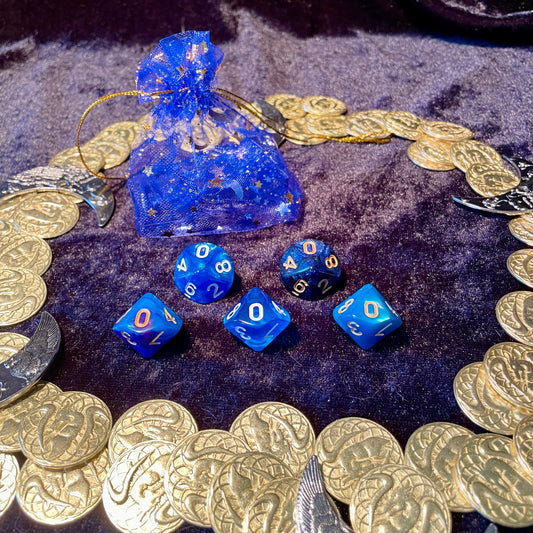 Blue Moon Mixed Acrylic d10 Dice Booster Set