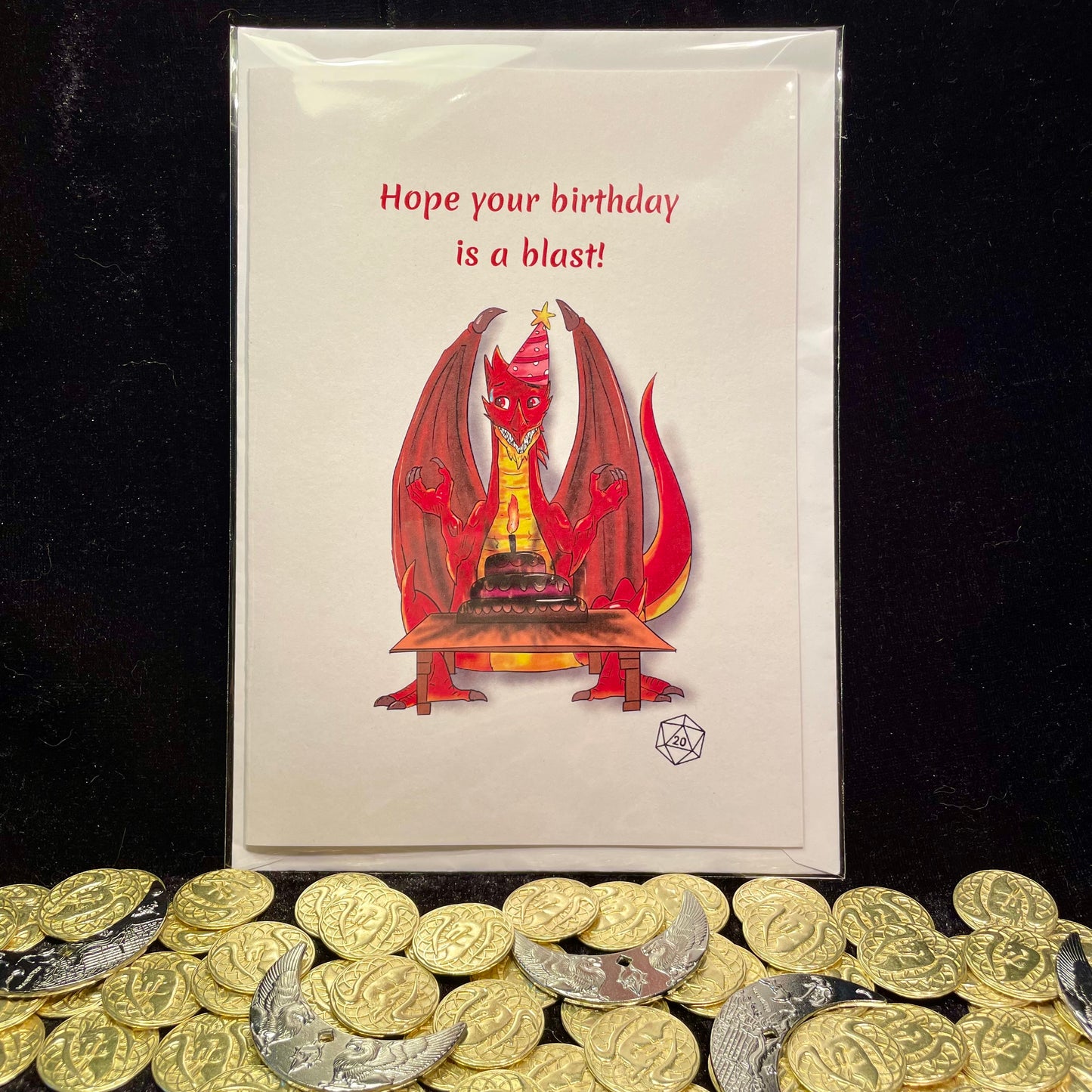 Handmade Birthday Card - Hope Your Birthday Is A Blast! - Dragon Card